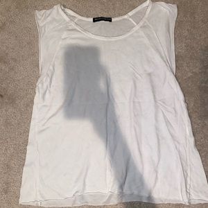 Brandy Melville White Cut-Off Top